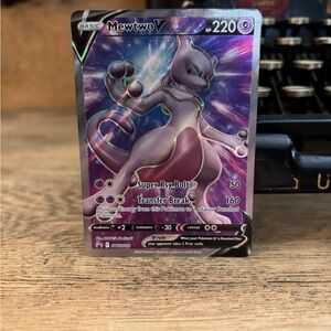Pokemon Mewtwo V Trading Card - Purple and Silver